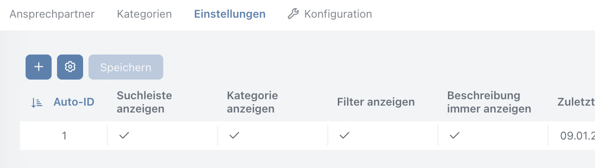 Ansprechpartner: Einstellungen