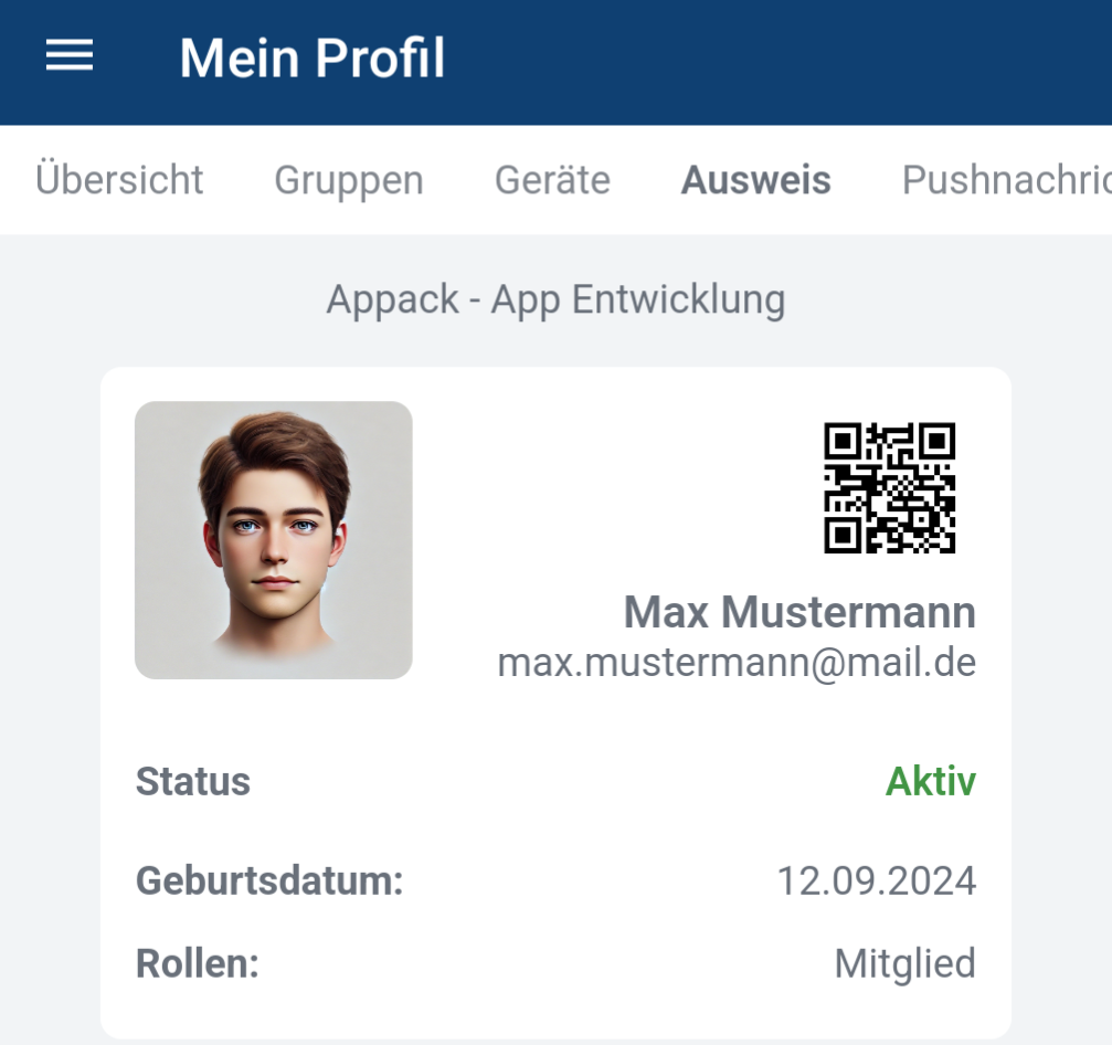 Ausweis mit QR-Code
