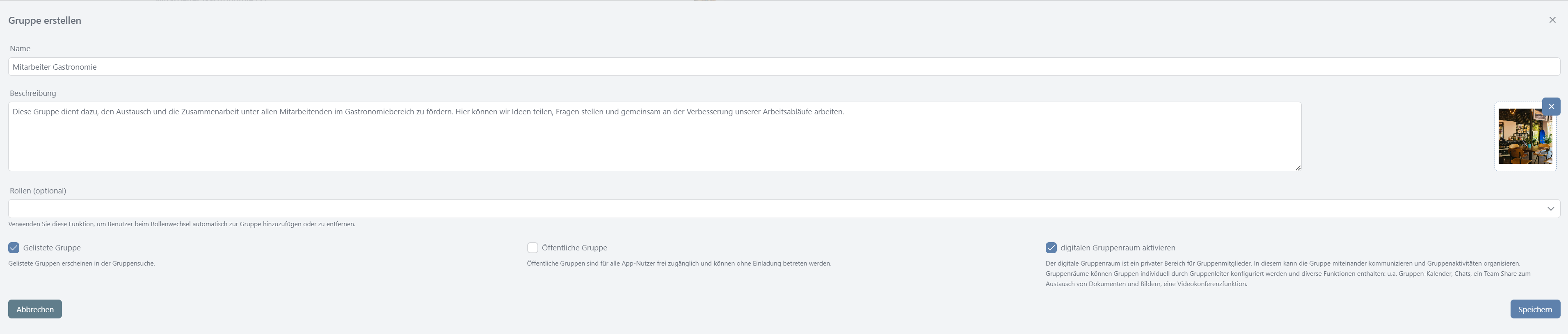 Erstellen einer Gruppe