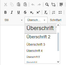 Vordefinierten Stile für Überschriften