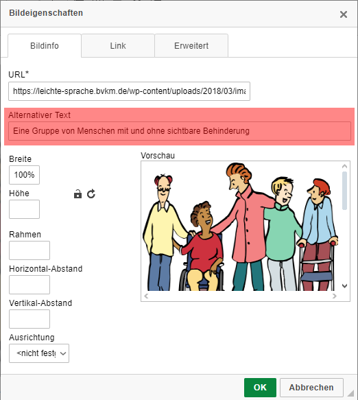 Beispiel aus bvkm-App