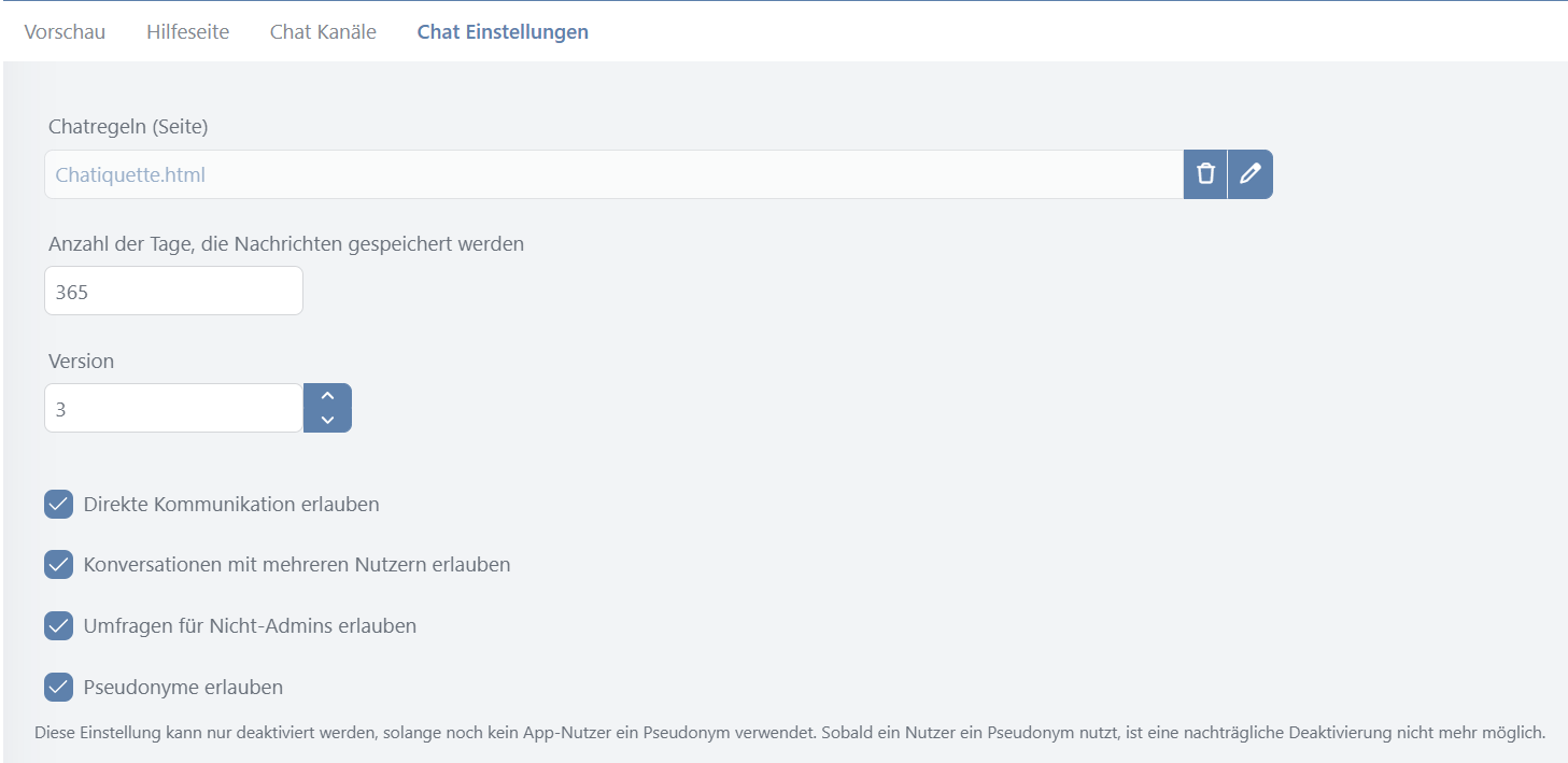 Chat-Einstellungen