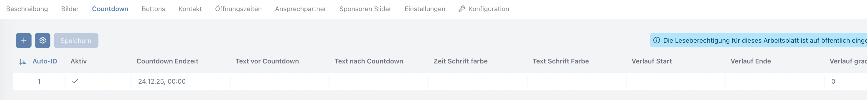 Event-/Turniermodul: Countdown