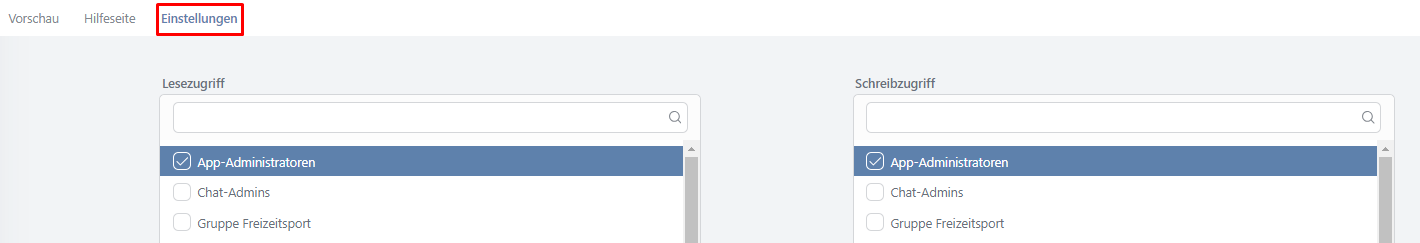 File-Share-Einstellungen