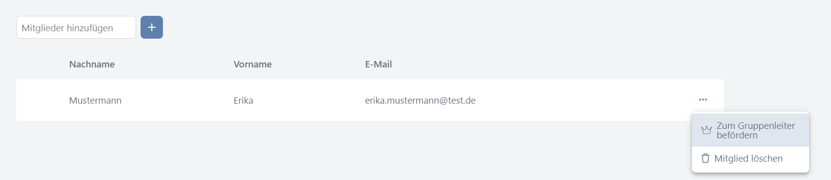 Festlegen der Gruppenleitung