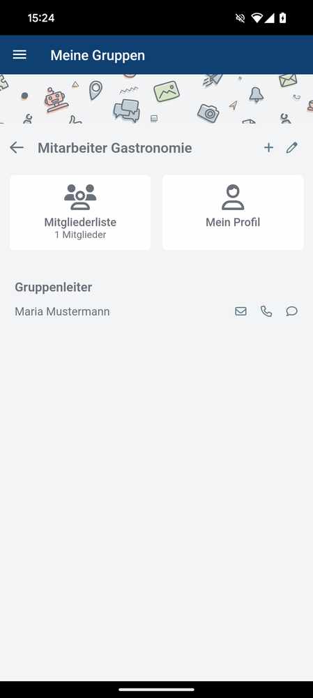 Initiale Ansicht des Gruppenraums