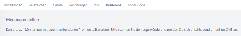 Hinweis: kein verbundenes Profil