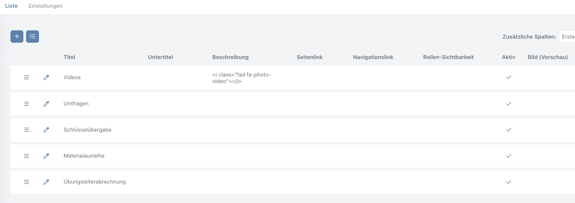 Scrollen bei einer Liste