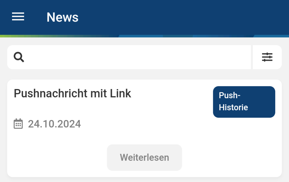Anzeige einer Pushnachricht mit Link in einer App