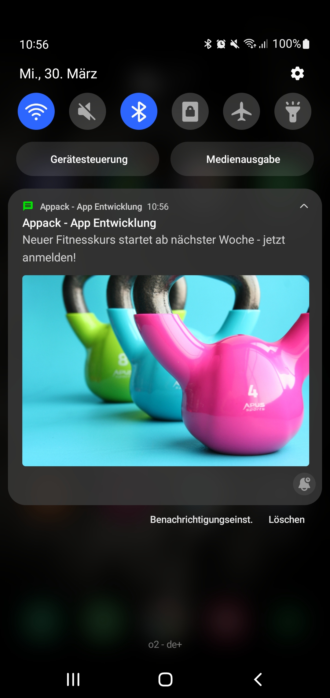 Beispiel einer Pushnachricht (mit Bild)