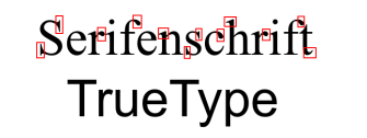 Serifenschrift im Vergleich zu der TrueType-Schriftart 