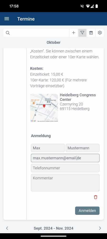 Terminanmeldung