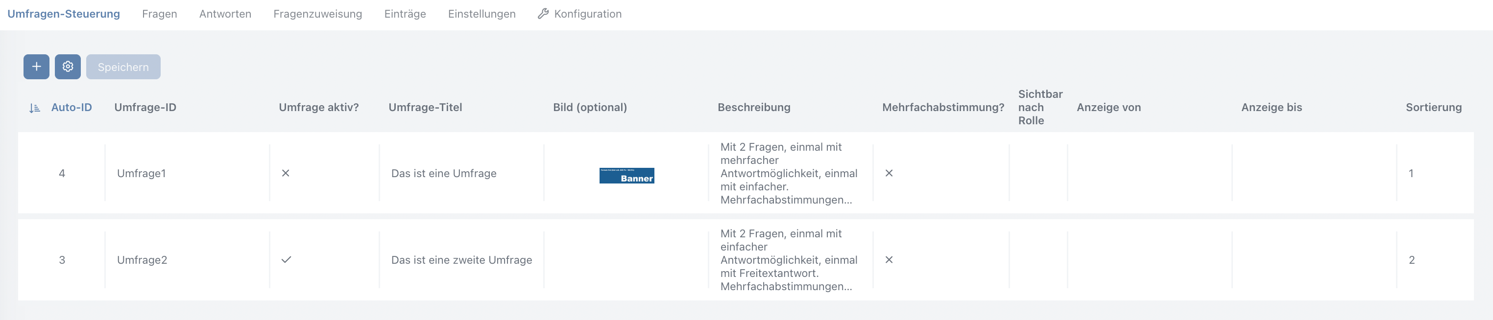 Umfragen-Steuerung
