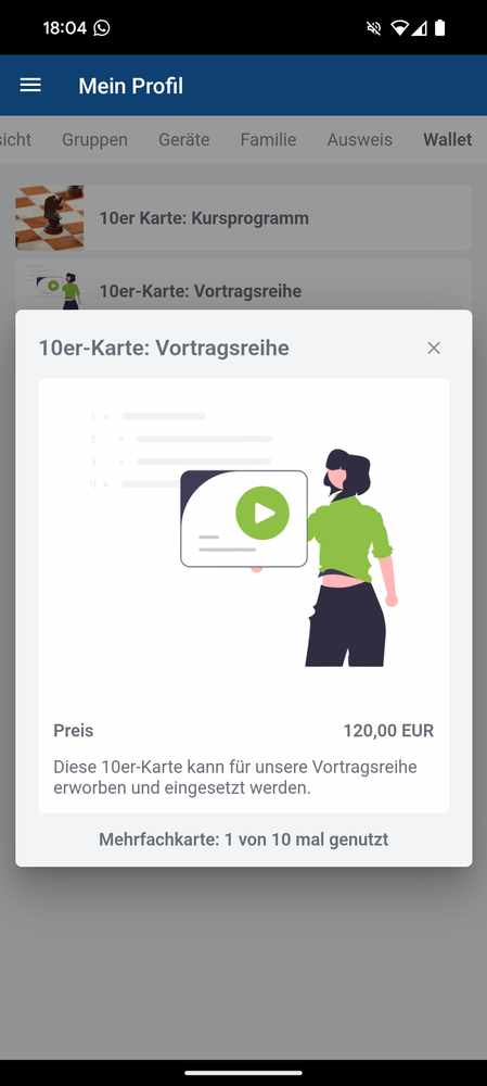 Tickets im persönlichen Wallet der App